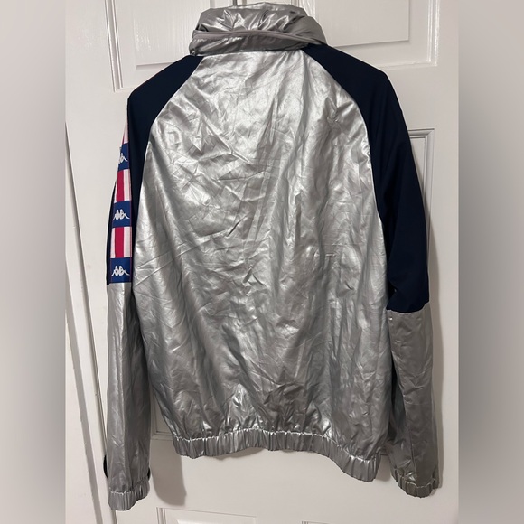 Kappa Metallic Silver Jacket with Navy and Accents - Picture 2 of 7